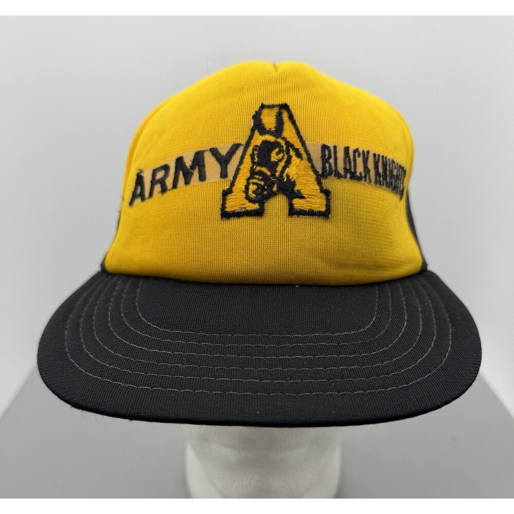 Vintage Army Black Knights Mesh Adjustable Yellow Snapback Cap Trucker Hat
